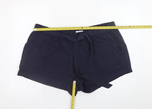 Marks and Spencer Women’s Black Cotton Paperbag Shorts Size 22