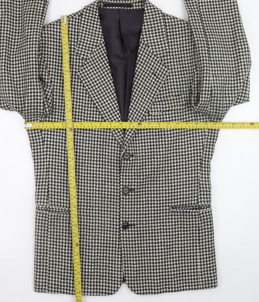 Burton Men's Black Houndstooth Wool Blazer Jacket 36R