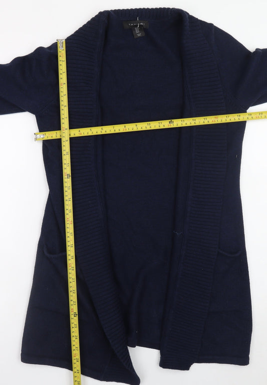 Tahari Women's Navy Blue Medium Open Front Cardigan Knit Jumper