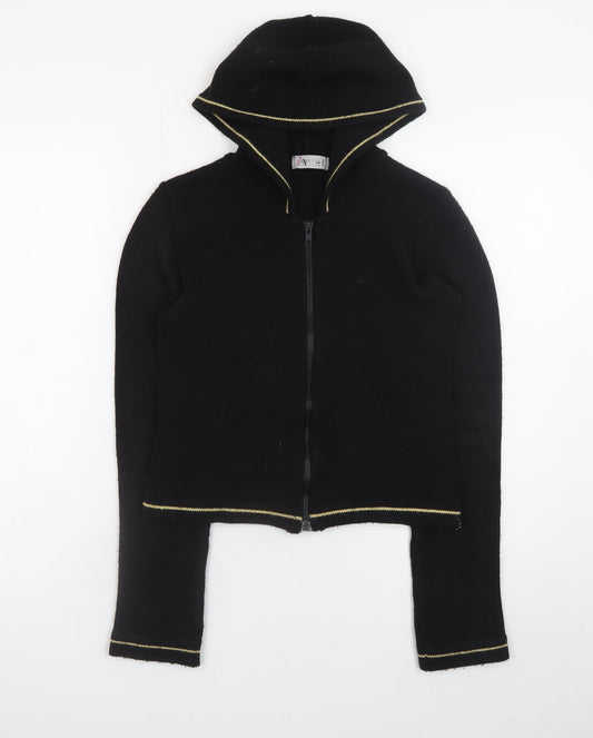Womens UK Size 4 Pimkie Black Full Zip Jumper