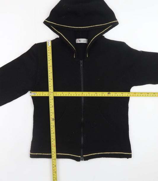 Womens UK Size 4 Pimkie Black Full Zip Jumper