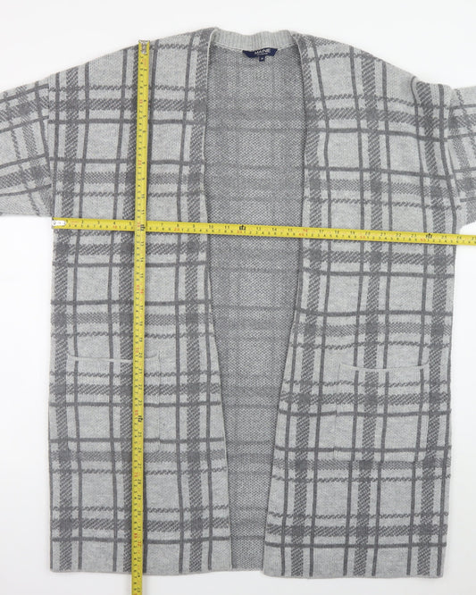 Maine New England Women’s Grey Checked Open Knit Cardigan Size 20