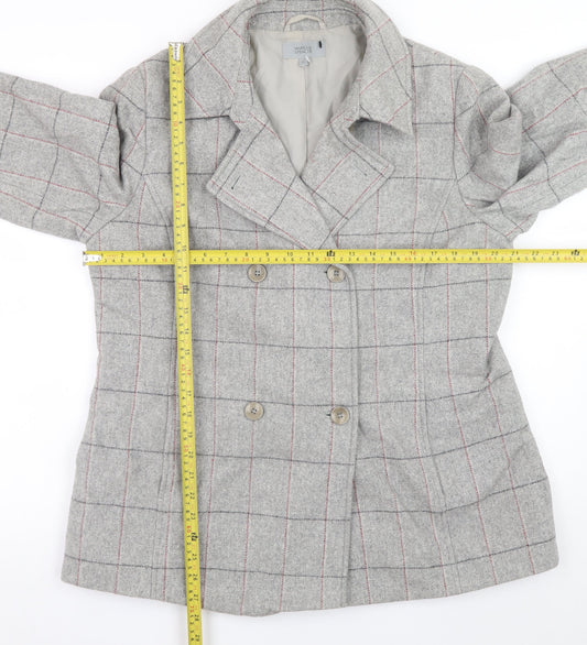 Womens UK Size 16 Marks and Spencer Grey Pea Coat