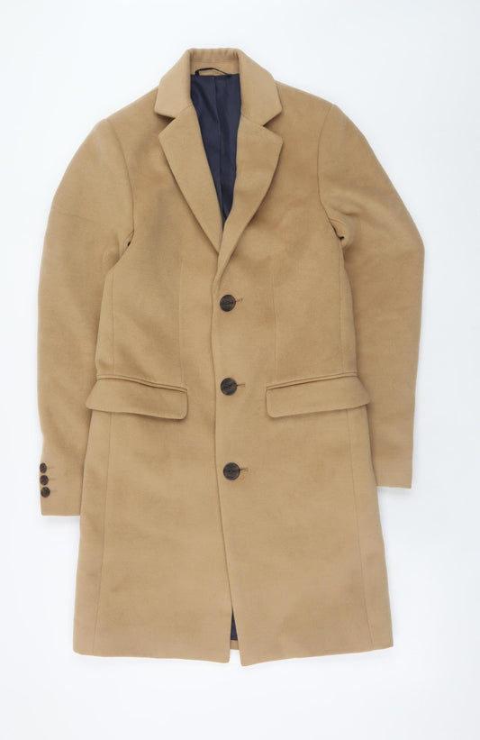 River Island Women's Beige Wool Blend Long Overcoat XXS