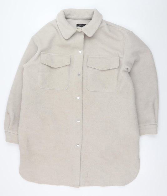 Womens UK Size M New Look Beige Shacket
