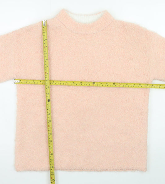 River Island Womens Pink Mock Neck Long Sleeve Pullover Jumper XS