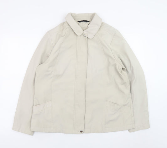 Bonmarché Women's Beige Mid-Length Polyester Jacket Size M