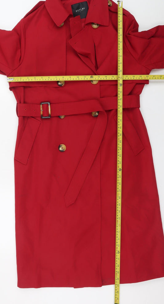 Womens UK Size L Orolay Red Trench Coat