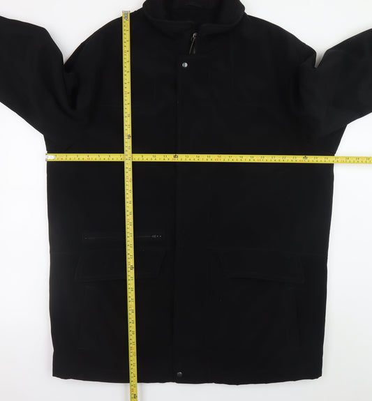 Mens UK Size XL Marks and Spencer Black Overcoat