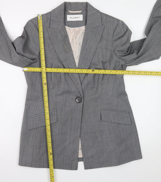 Planet Women's Grey Wool Blend Blazer Jacket Size 10