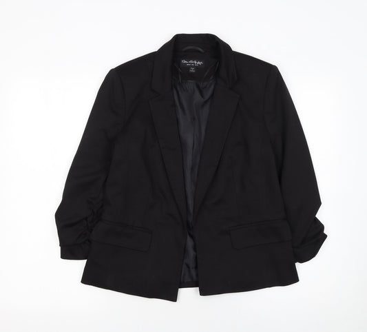 Additional front view of Miss Selfridge Women Black, size 10, Classic Blazer Jacket