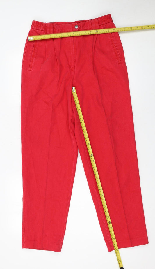 Gardeur Womens Red Cotton Tapered Classic Jeans Size 12