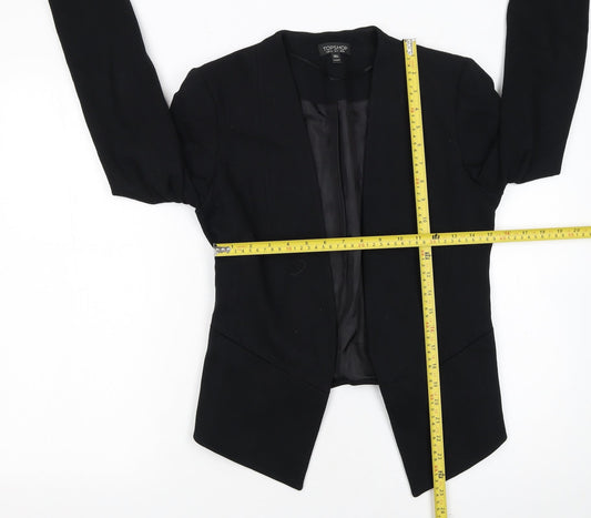 Topshop Women Black UK 8 Tailored Suit Jacket Viscose Blend