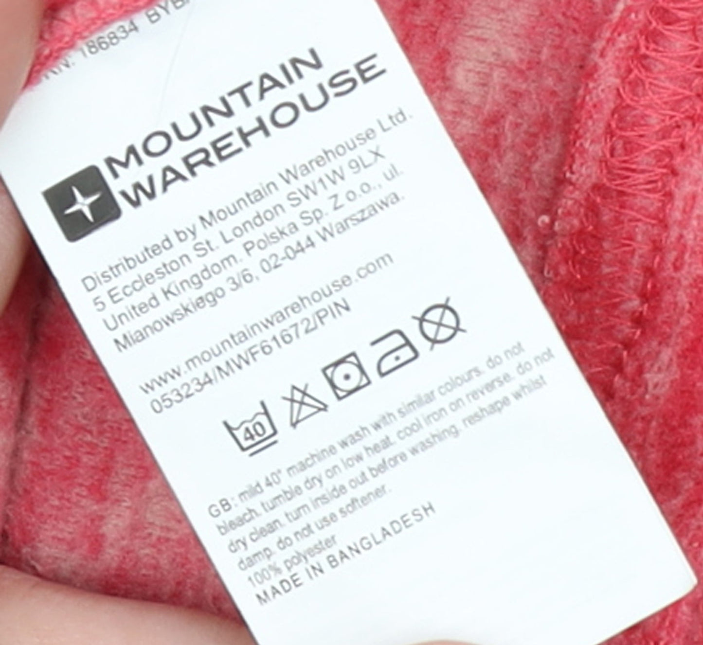 Womens UK Size 8 Mountain Warehouse Red Pullover Sweatshirt