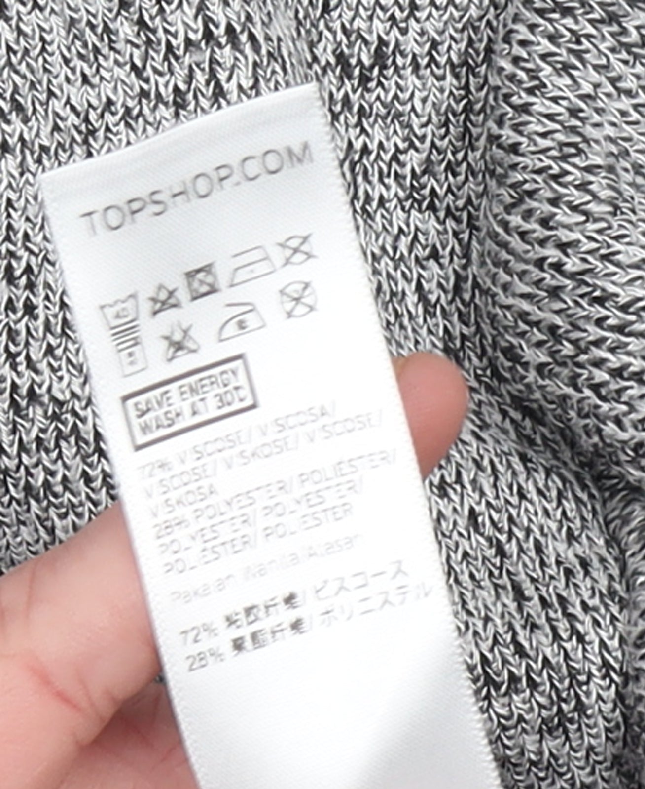 Womens UK Size 8 Topshop Grey Pullover Jumper