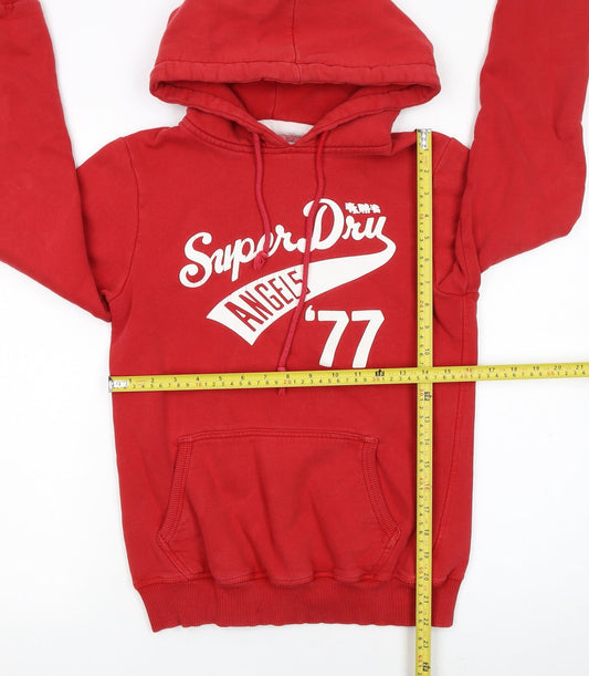 Womens UK Size S Superdry Red Pullover Hoodie