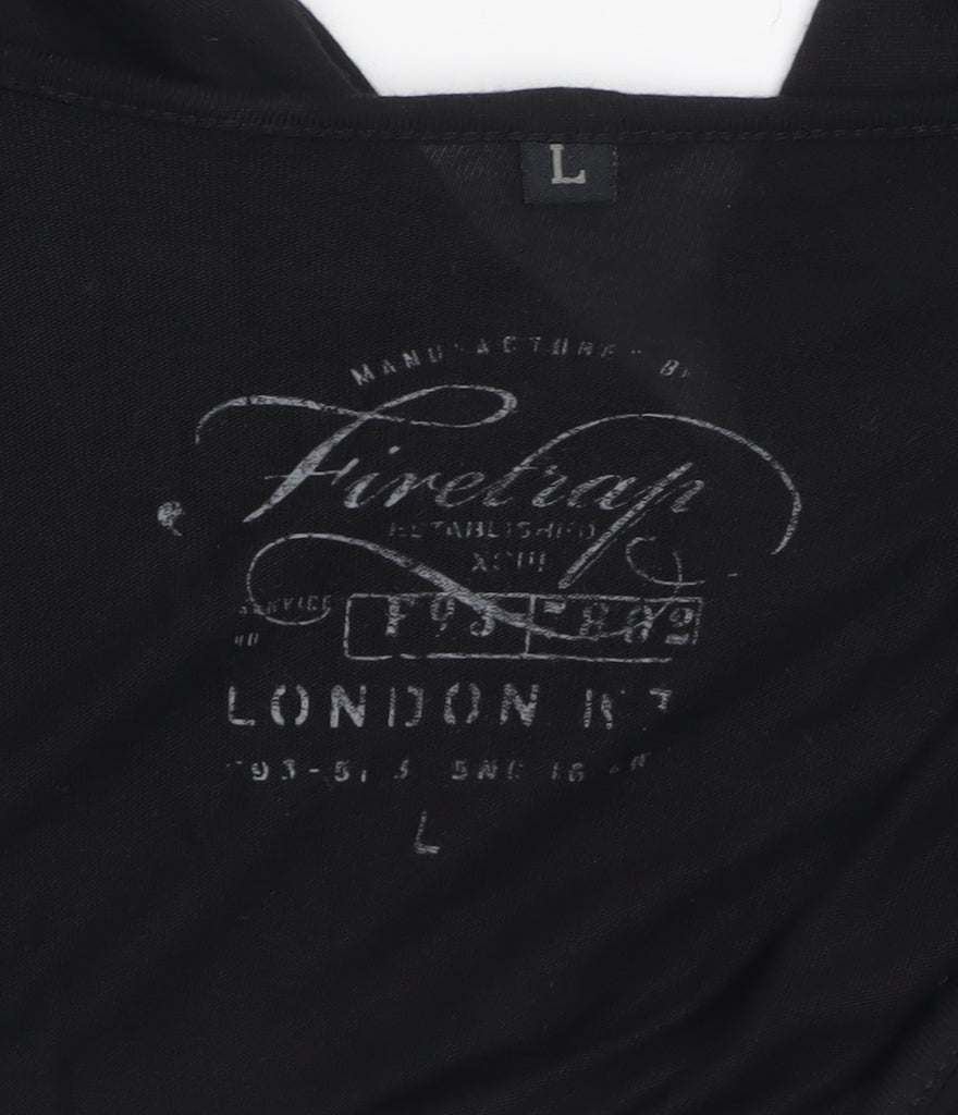 Womens UK Size L Firetrap Black Wrap Blouse