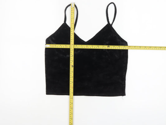 Womens UK Size L Sparkle & Fade Black Camisole Tank