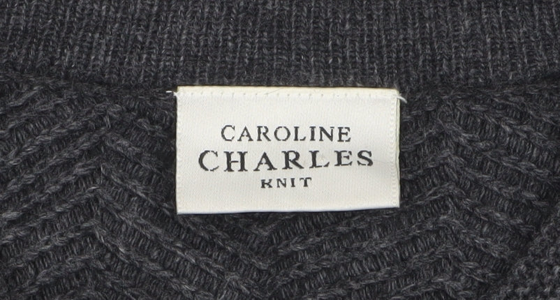 Womens UK Size 2 Caroline Charles Grey Cardigan Jumper
