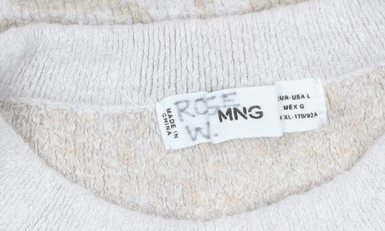 Womens UK Size L MNG Beige Pullover Jumper