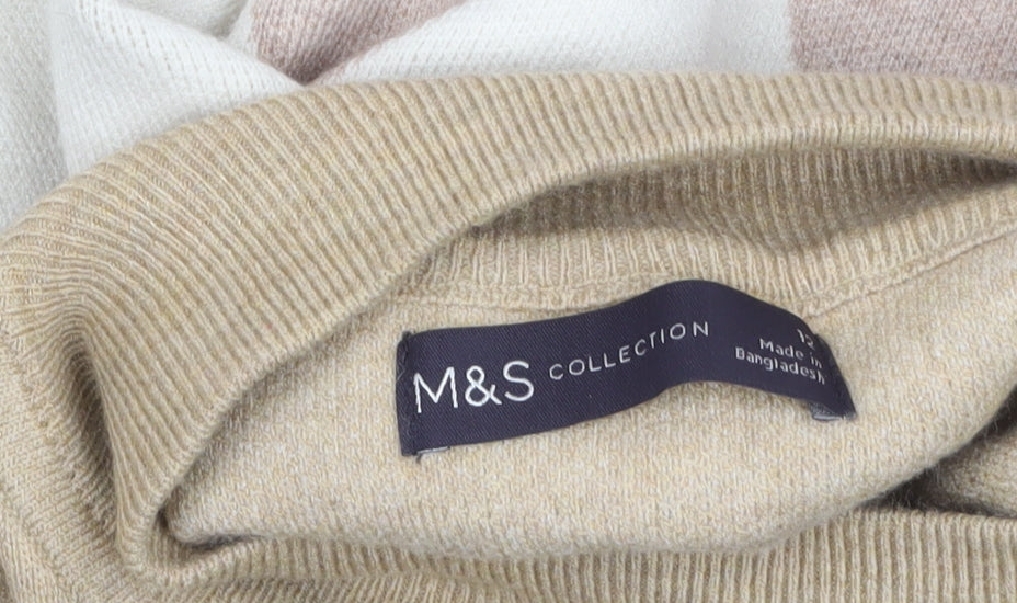Womens UK Size 12 Marks and Spencer Beige Pullover Jumper