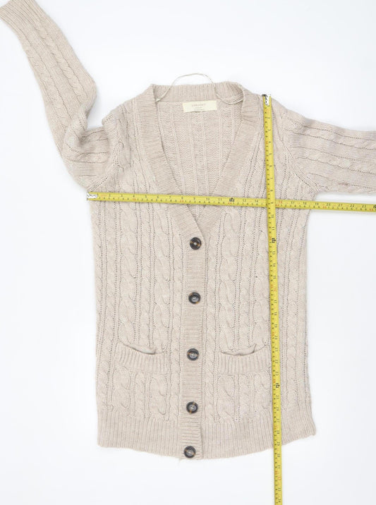 Womens UK Size 8 Zara Beige Cardigan Jumper