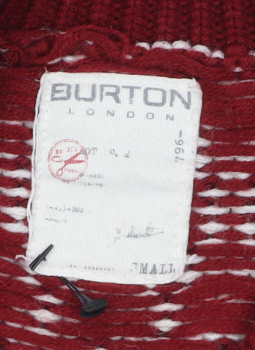 Mens UK Size S Burton Red Pullover Jumper