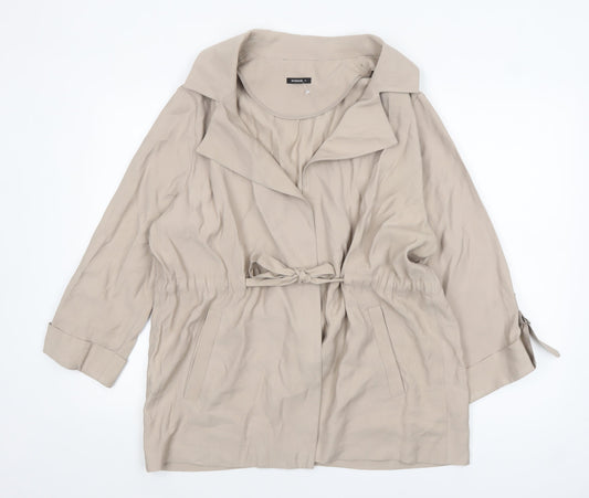 Additional front view of Roman Women’s Beige Mid-Length Belted Trench Coat, size UK 16