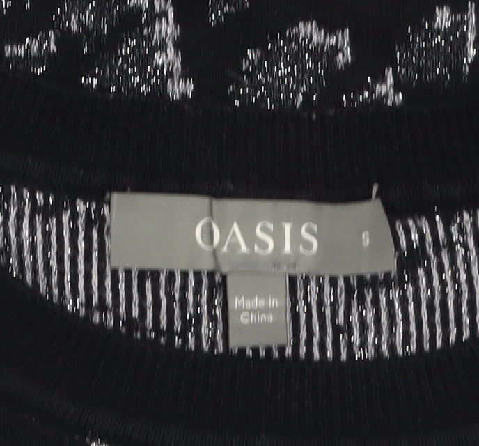 Womens UK Size S Oasis Black Pullover Jumper