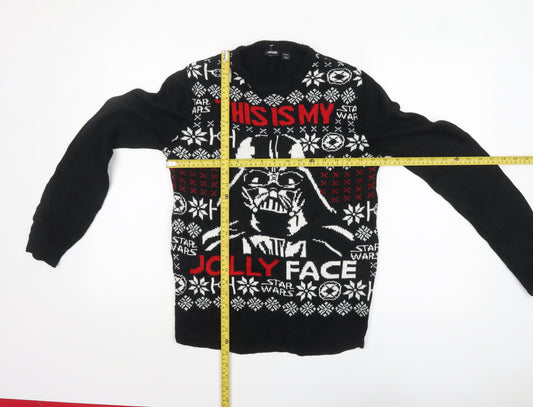 Star Wars Men's Black XS Christmas Darth Vader Jumper