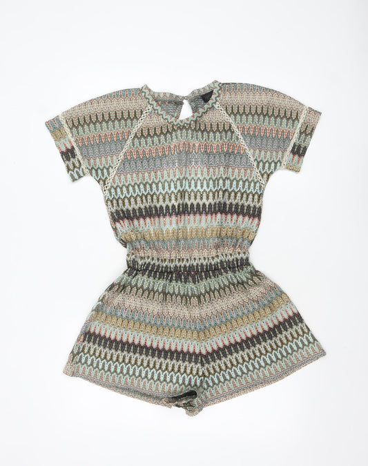Womens UK Size 6 Topshop One-Piece Multicoloured Playsuit