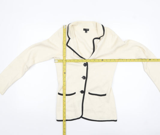 Womens UK Size 10 Jobis Ivory Cardigan Jumper