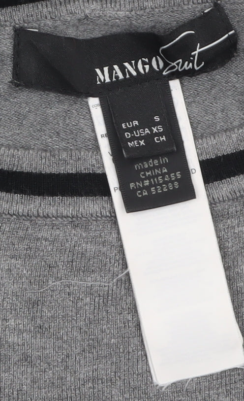 Womens UK Size XS Mango Grey Pullover Jumper