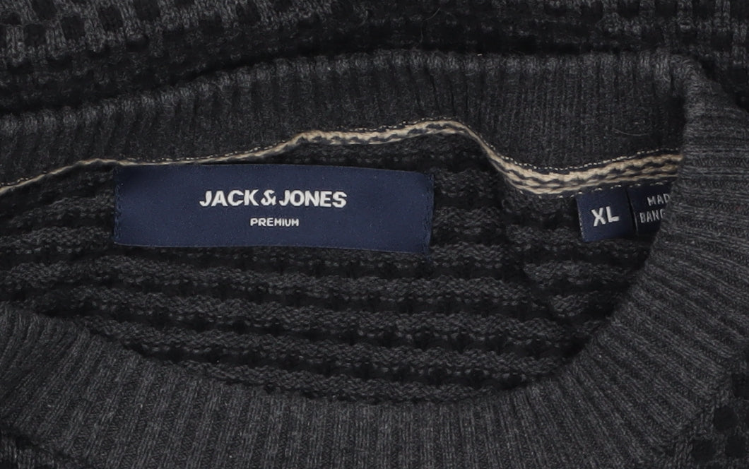 Mens UK Size XL JACK & JONES Black Pullover Jumper
