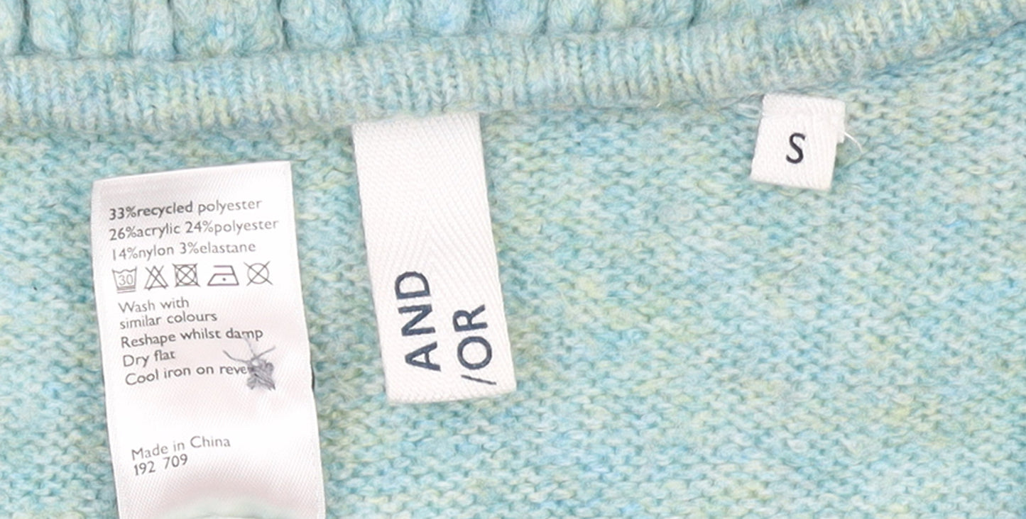 Womens UK Size S AND/OR Blue Cardigan Jumper