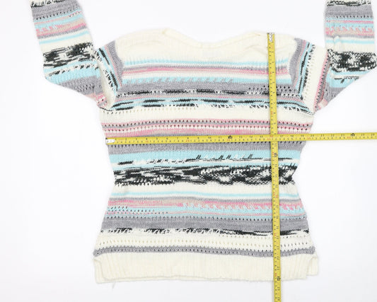 Womens UK Size 14 M&Co Multicoloured Pullover Jumper