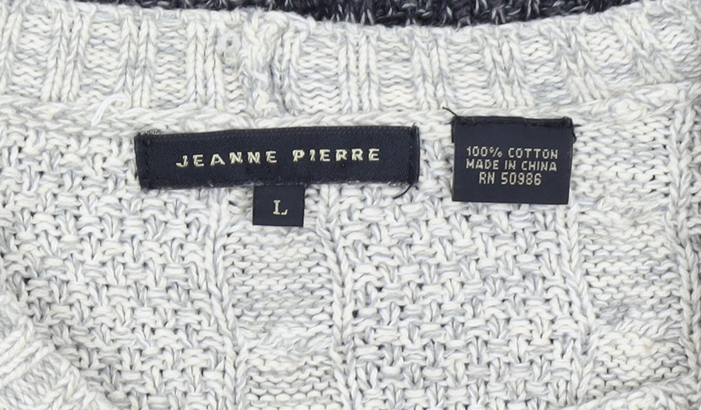 Womens UK Size L Jeanne Pierre Grey Pullover Jumper