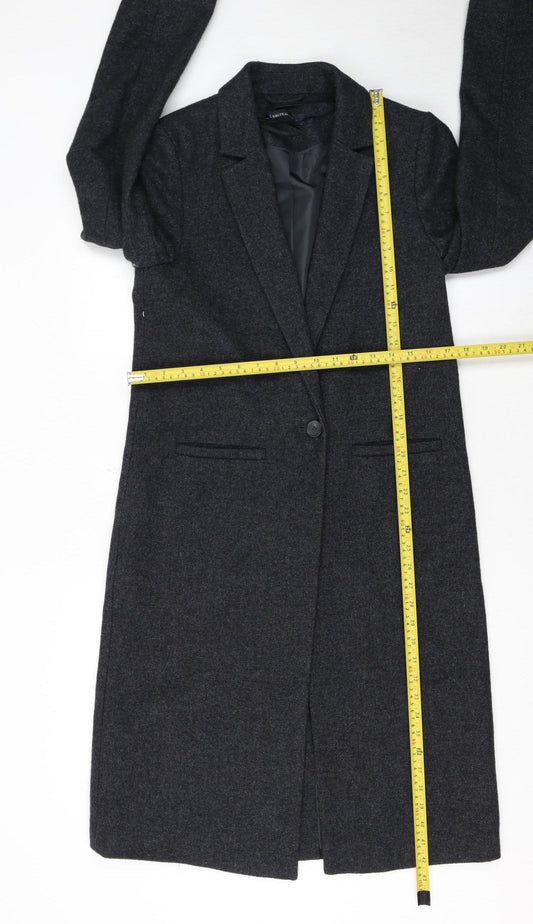 Marks and Spencer Women's Grey Wool Blend Long Overcoat UK 8