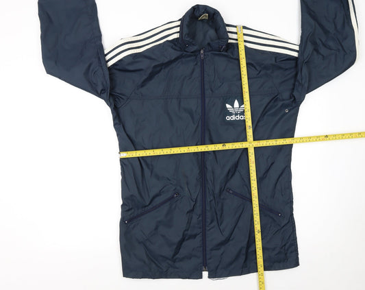 Adidas Men's Blue XS Retro Track Jacket Polyamide Full Zip Windproof