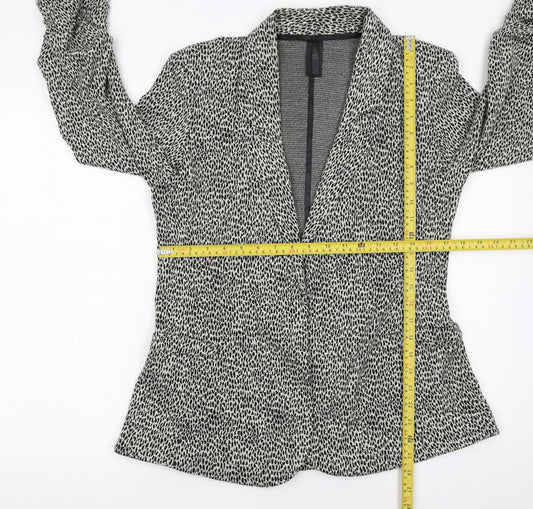 Next Women's Black Animal Print Blazer Size 14 Regular Fit