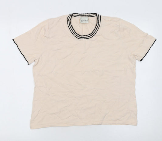Eastex Women’s Beige Short Sleeve Cotton Knit Jumper Size 14