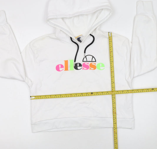 Womens UK Size 10 ellesse White Pullover Hoodie