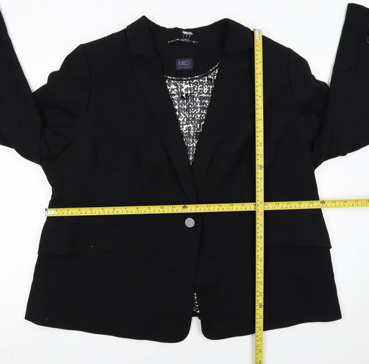 Womens UK Size 24 Marks and Spencer Plus Black Blazer