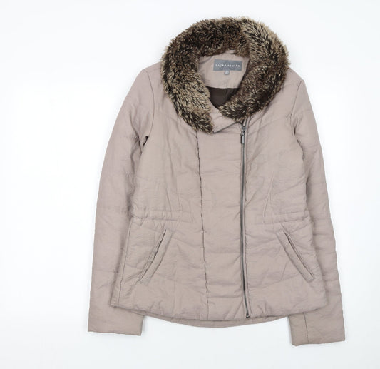 Womens UK Size 8 Laura Ashley Beige Puffer Jacket