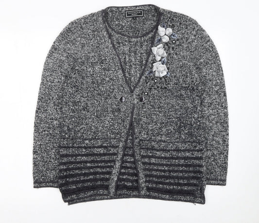 Womens UK Size L Paramour Grey Cardigan Jumper