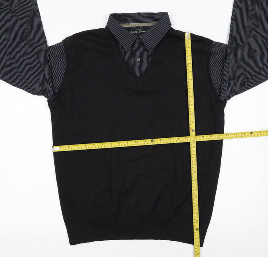 Mens UK Size L NEXT Black Pullover Jumper