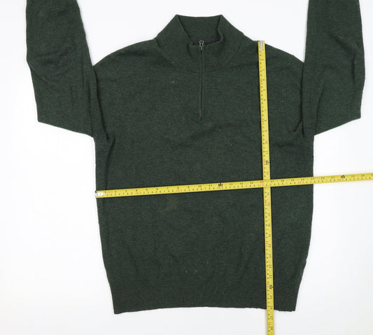 Mens UK Size L Boden Green 1/2 Zip Jumper