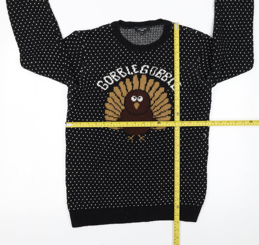 Mens UK Size S New Look Black Pullover Jumper