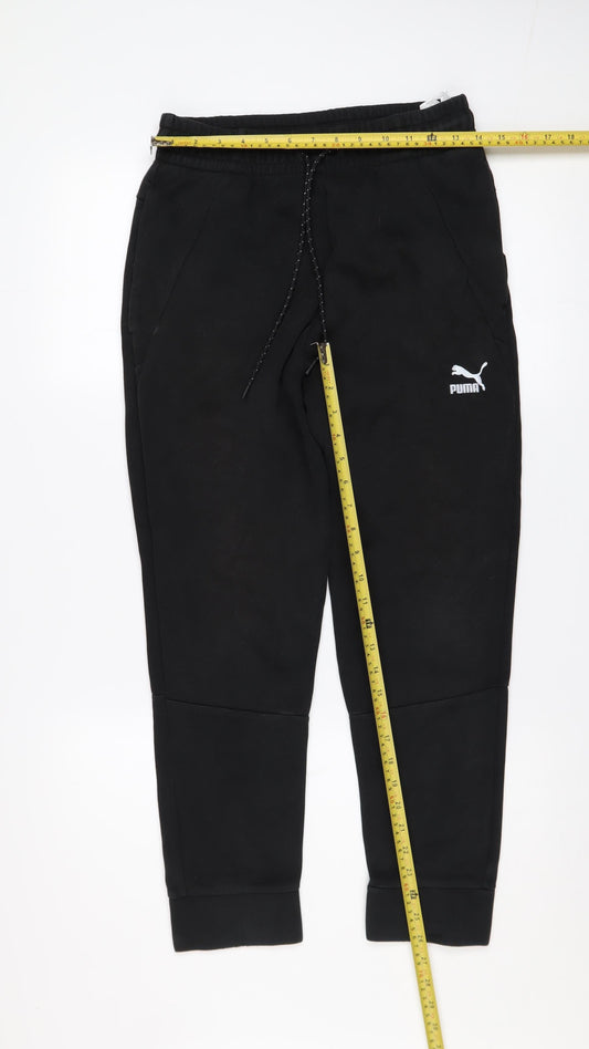Mens UK Size S PUMA Regular Fit Jogger Black Trousers