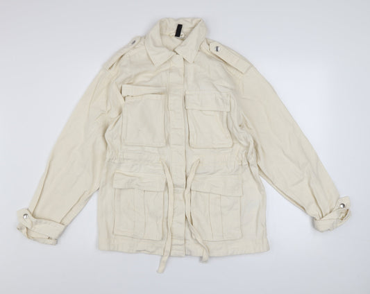 Womens UK Size 2XS H&M Ivory Military Jacket
